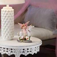 Magical Pink Fairy with Unicorn Figurine 5" x 2.25" x 6.5