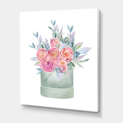 Designart - Gift Box With Pink Roses