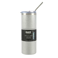 20oz. Silver Glitter Stainless Steel Sublimation Tumbler by Make Market®