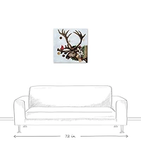 Festive Reindeer 24x24 Canvas Wall Art