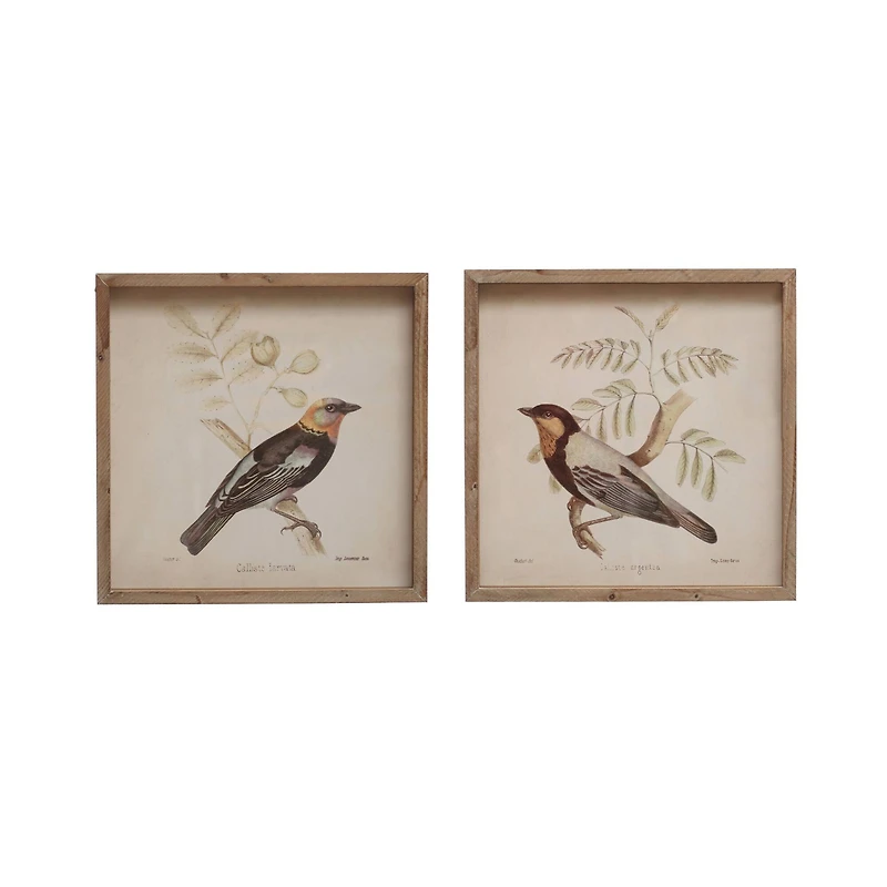 Hello Honey® Bird Design Square Wood Framed Wall Décor Set