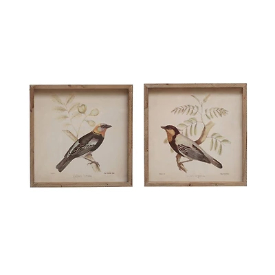Hello Honey® Bird Design Square Wood Framed Wall Décor Set