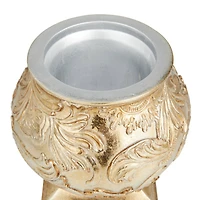 13" Gold Round Traditional Decorative Jar