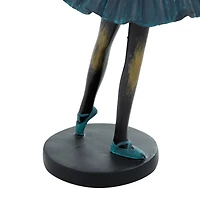 Set of 3 Teal Polystone Traditional Dancer Sculpture