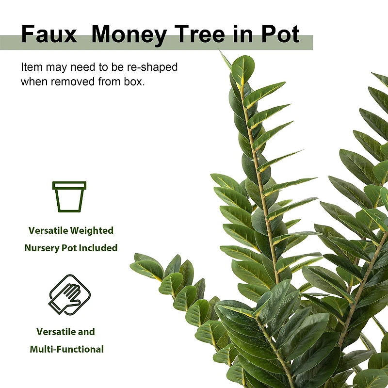 Glitzhome® 2.75ft. Faux Money Tree in Pot