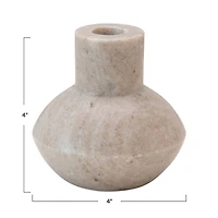 Hello Honey® 4" Beige Marble Taper Holder