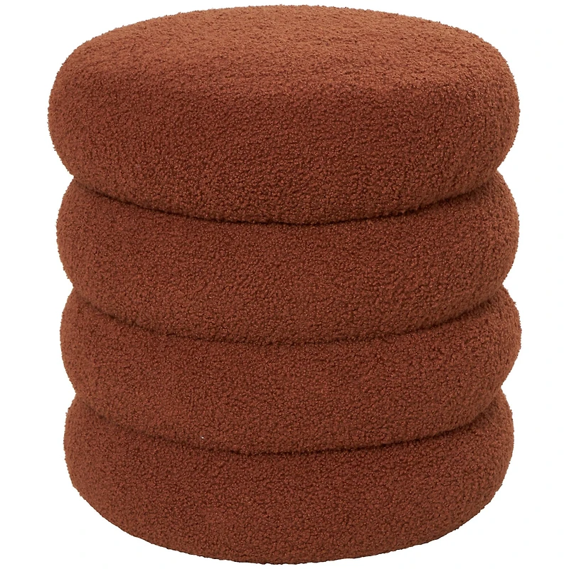 17" Copper Fabric Geometric Bubble Shaped Boucle Stool