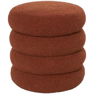 17" Copper Fabric Geometric Bubble Shaped Boucle Stool