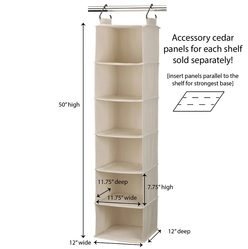 Household Essentials Cedarline 6-Shelf Hanging Closet Organizer