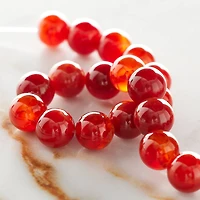 12 Pack:  Amber Fire Agate Round Beads, 8mm by Bead Landing™