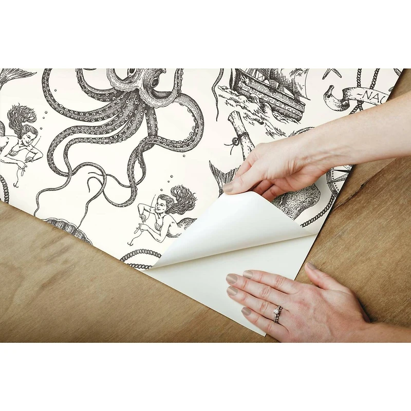 RoomMates Deep Sea Toile Peel & Stick Wallpaper