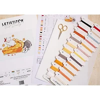 LetiStitch Eating Sleeping Stretching Counted Cross Stitch Kit