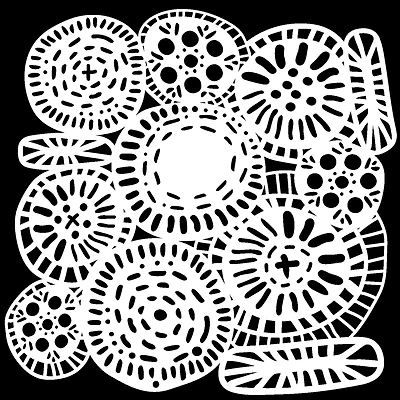 The Crafter's Workshop Circle Jumble Stencil, 6'' x 6''