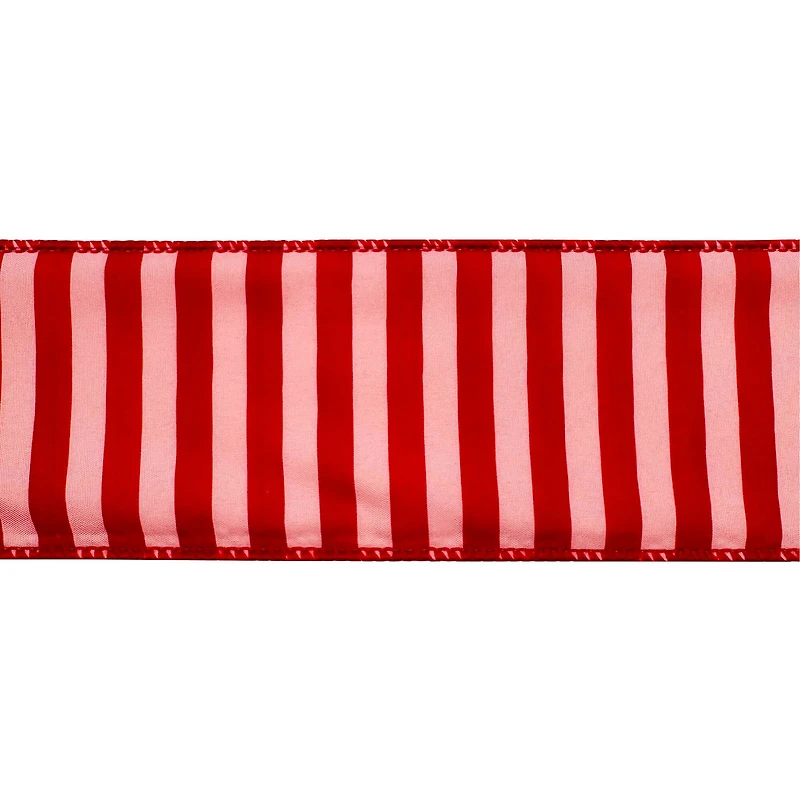 20.5" Pink & Red Stripes Holly Jolly Tree Bow by Celebrate It®