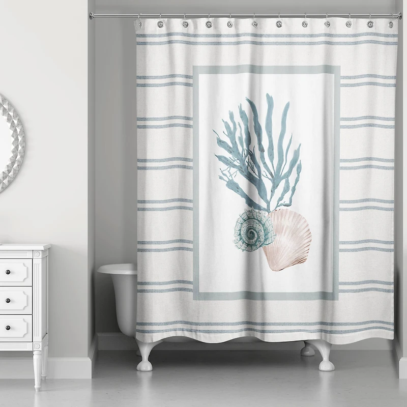 Snail and Olive Shell 71" x 74" Shower Curtain