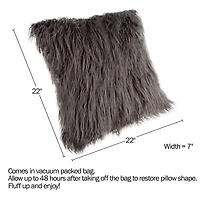 Hastings Home Mongolian Faux Fur Pillow