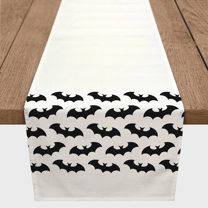 90" Bat Pattern Border Poly Twill Table Runner