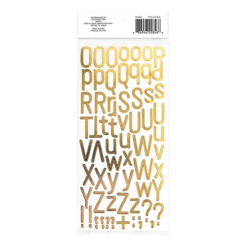 12 Pack: Gold Foil Skinny Alphabet Stickers by Recollections™