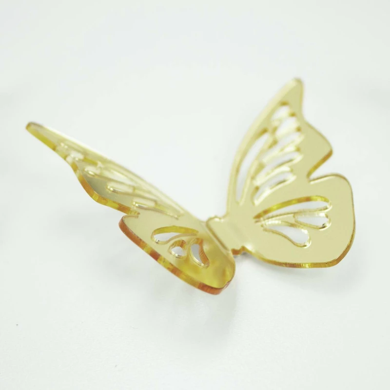 RoomMates 3D Gold Butterflies Peel & Stick Mirror Decals