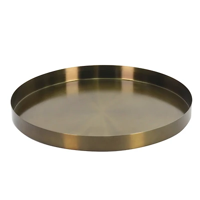 Golden Round Decorative Metal Tabletop Tray by Ashland