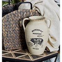 Set of 3 White Porcelain Farmhouse Vase, 8" x 10"