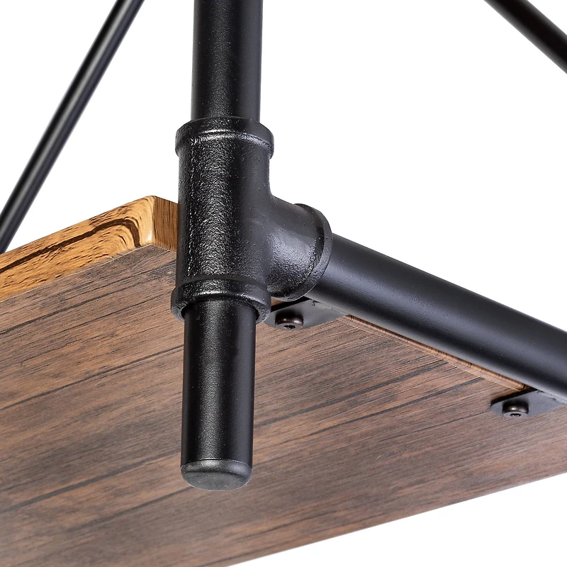 Honey Can Do 3-Tier Industrial Black Bookshelf