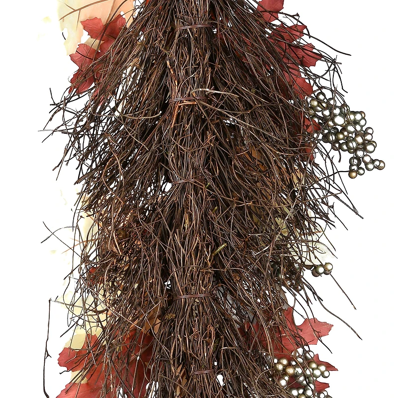 24" Harvest Maple Leaf Teardrop Swag