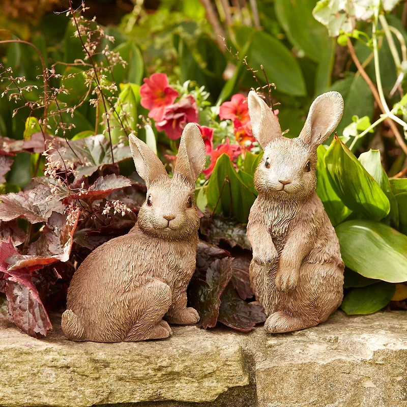 Garden Bunny Rabbit Figurines Set