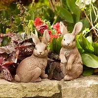 Garden Bunny Rabbit Figurines Set