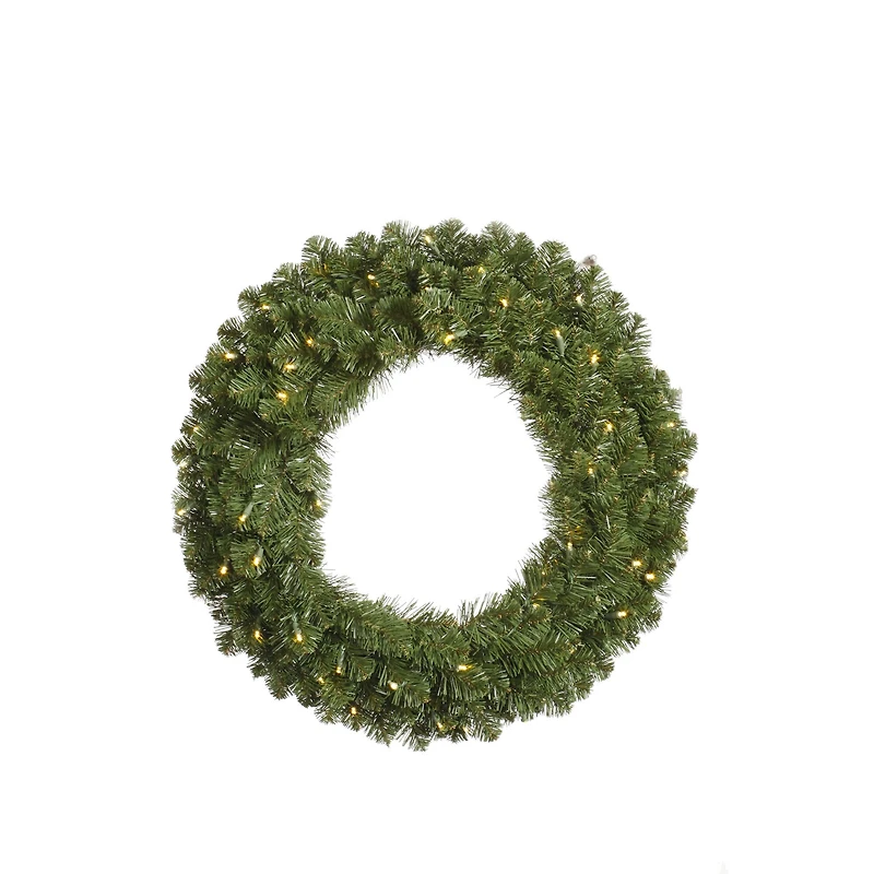 24" Warm White LED Grand Teton Pine Wreath