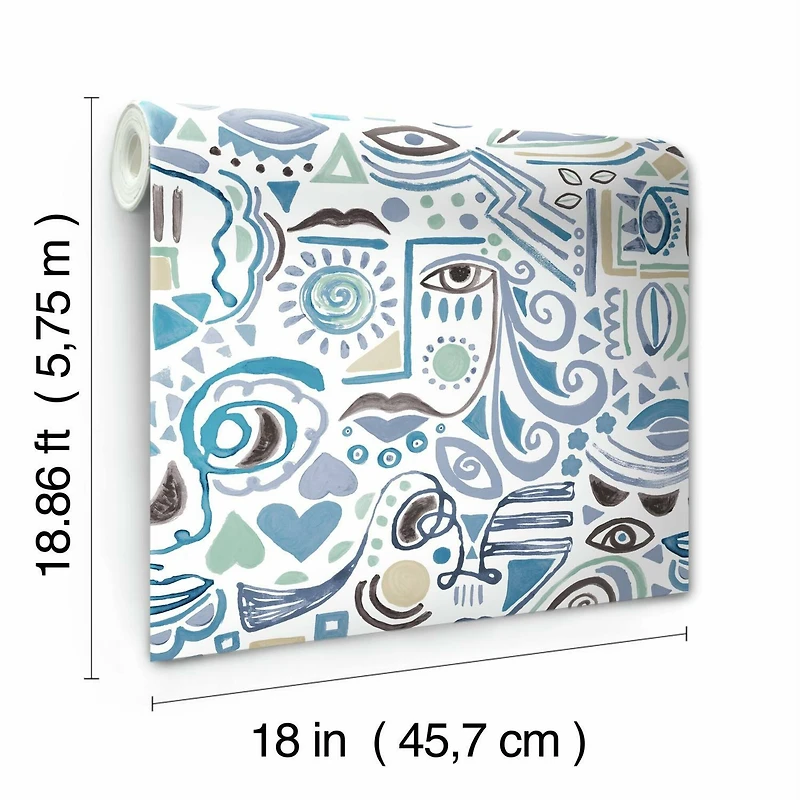 RoomMates Mod Faces Peel & Stick Wallpaper