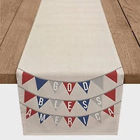 God Bless America Garlands Outdoor Table Runner