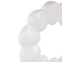 12" White & Black Marble Geometric Floral Inspired Ring Sculpture