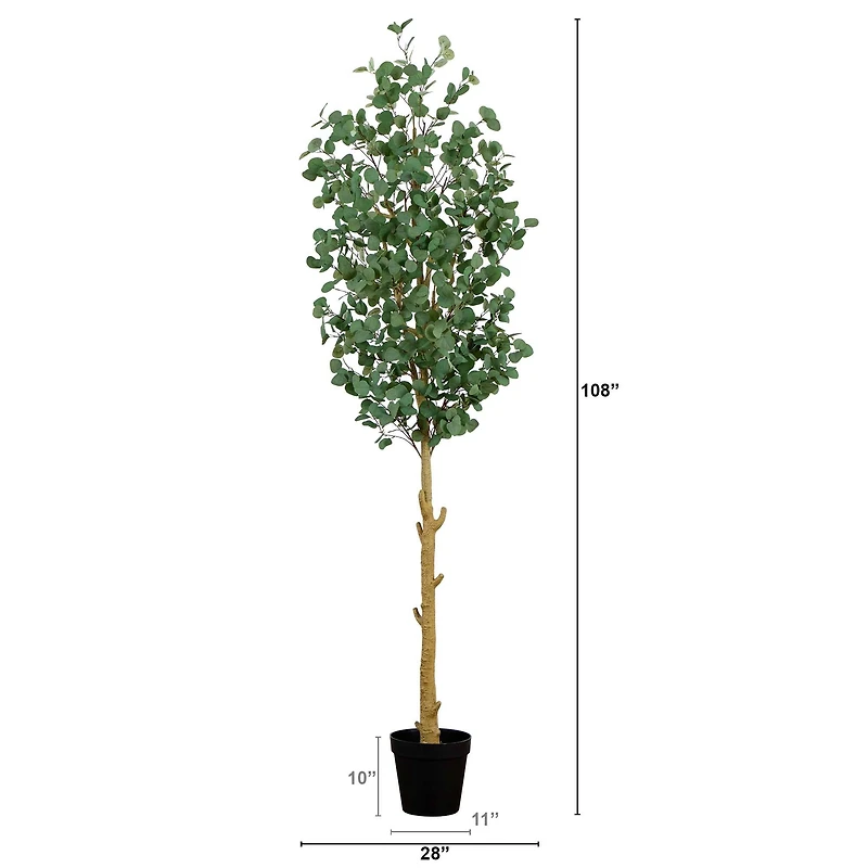 9ft. Potted Green Artificial Eucalyptus Tree