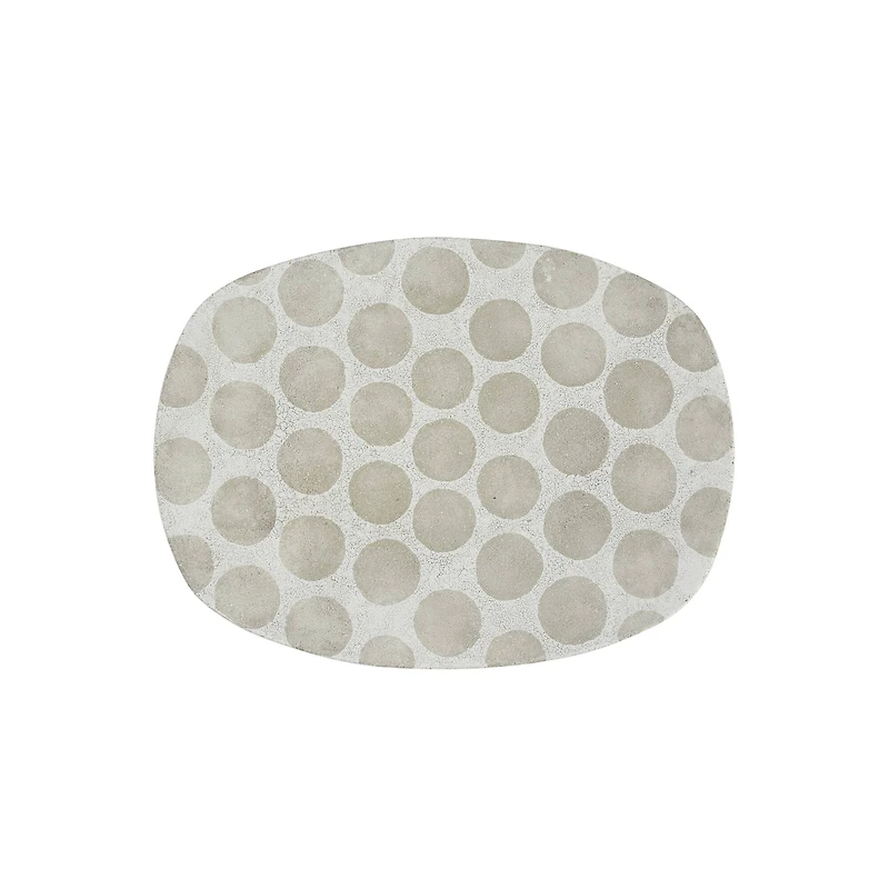Hello Honey® 16.5" Natural Decorative Terracotta Platter with Wax Relief Dots
