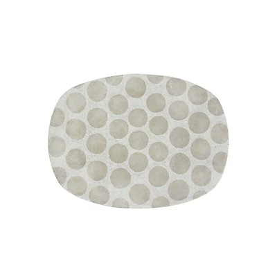 Hello Honey® 16.5" Natural Decorative Terracotta Platter with Wax Relief Dots