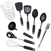 Gibson Chef's Better Basics Utensil Set In Round Shape Wire Caddy, 9ct.