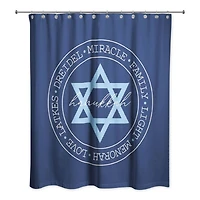 Hanukkah Words in a Circle Shower Curtain
