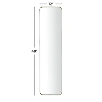 Gold Metal Wall Mirror with Thin Frame 12" x 2" x 48"
