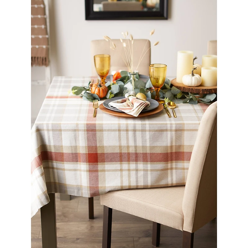 DII® 84" Thanksgiving Cozy Picnic Plaid Tablecloth