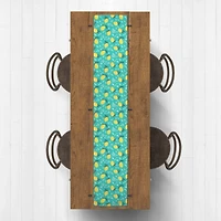 Lemons On Teal Indoor/Outdoor Table Runner