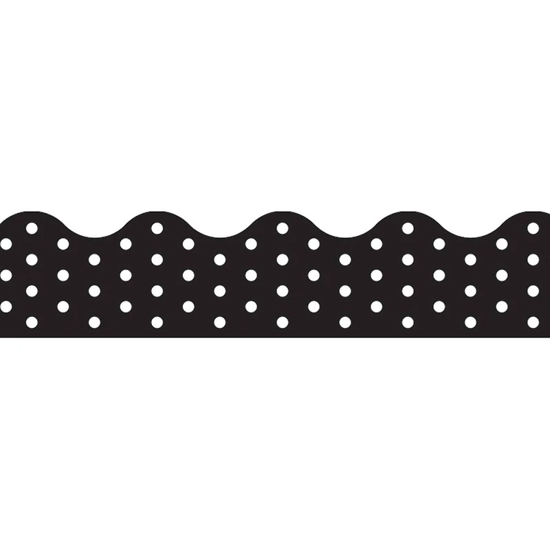 Trend Enterprises® Terrific Trimmers® Polka Dots Black Borders, 234ft.