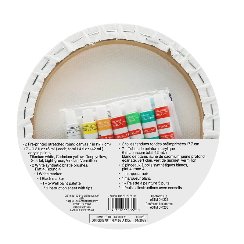 7" Fruit Round Canvas Painting Kit by Craft Smart®