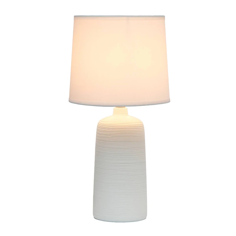 Simple Designs 16" Textured Linear Ceramic Table Lamp