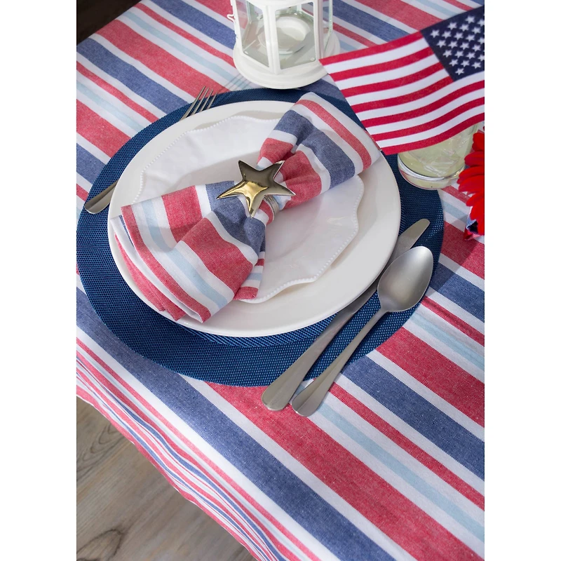 Patriotic Stripe Tablecloth 60" x 120"