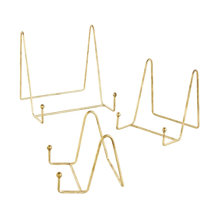 Gold Metal Wide Triangle Display Easel Set