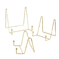 Gold Metal Wide Triangle Display Easel Set