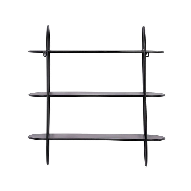 Black Iron Modern Wall Shelves, 28" x 28" x 8"