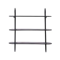 Black Iron Modern Wall Shelves, 28" x 28" x 8"