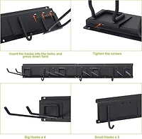 NEX™ 16.5" Black 7-Hook Garage Tool Wall Rack
